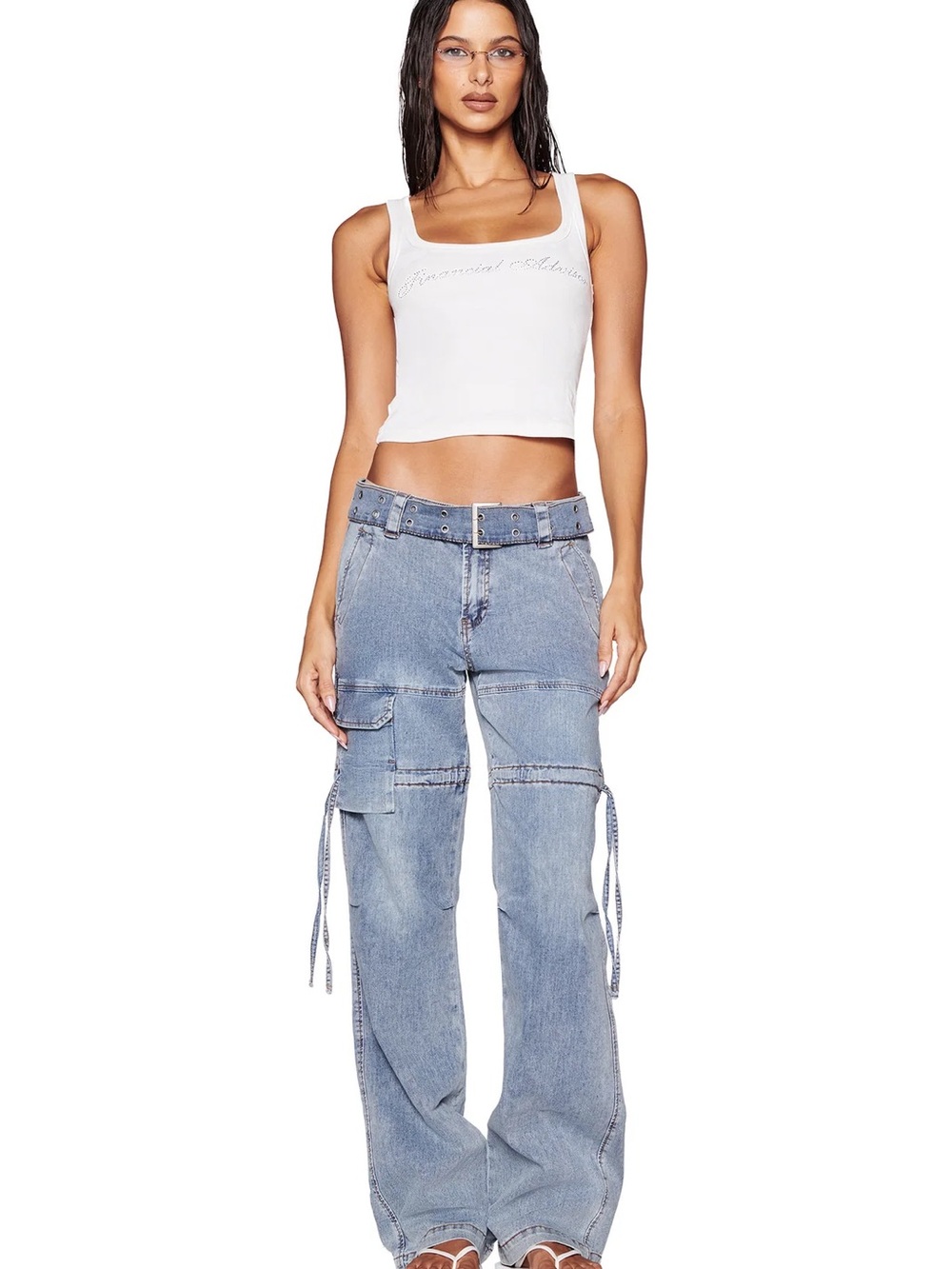 I.AM.GIA NAIMA CARGO Straight-Leg Jeans with Belt
